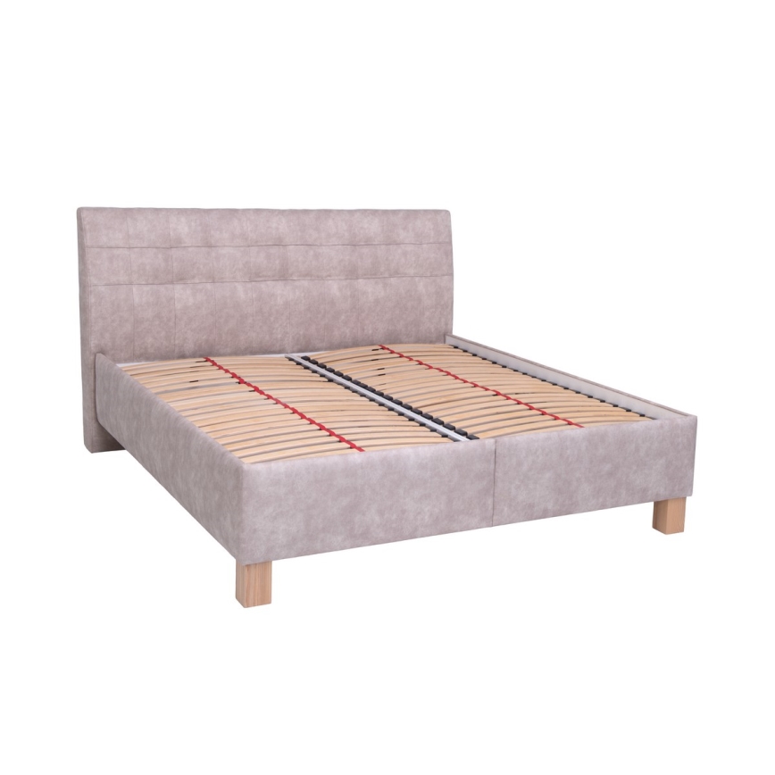 Gestoffeerd bed met matras en opbergruimte VIOLET 180x200 cm beige