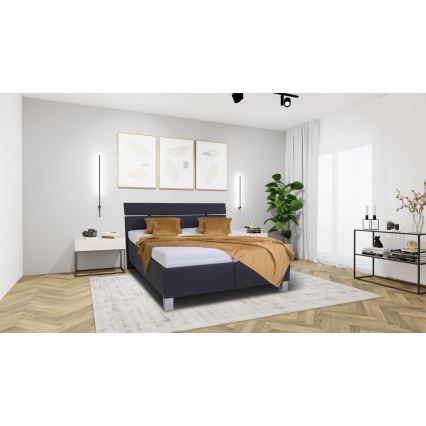 Gestoffeerd bed met matras en opslagruimte ALIS 160x200 cm antraciet