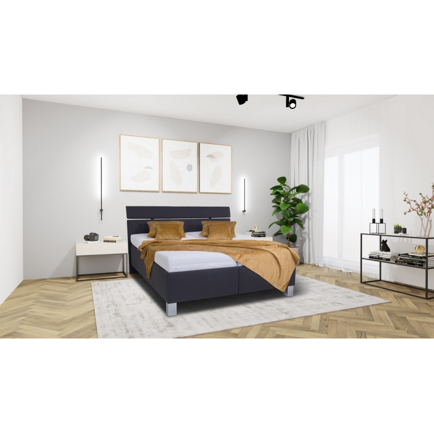 Gestoffeerd bed met matras en opslagruimte ALIS 160x200 cm antraciet