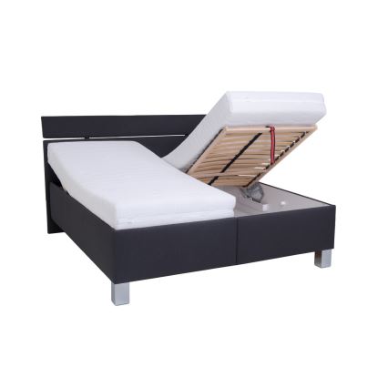 Gestoffeerd bed met matras en opslagruimte ALIS 160x200 cm antraciet
