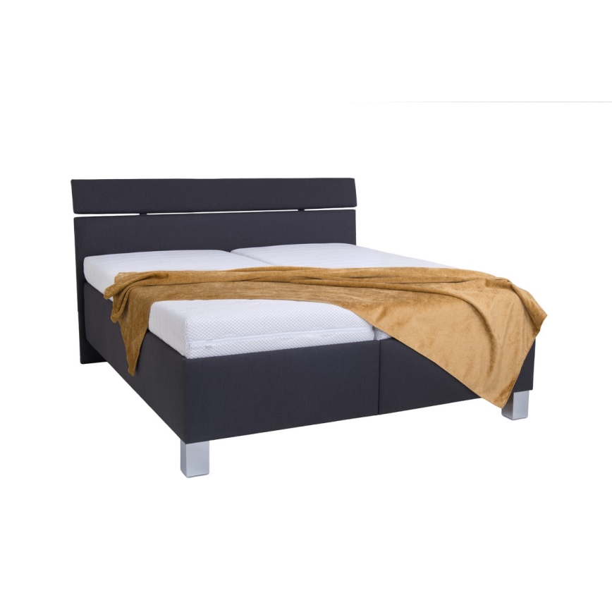 Gestoffeerd bed met matras en opslagruimte ALIS 160x200 cm antraciet