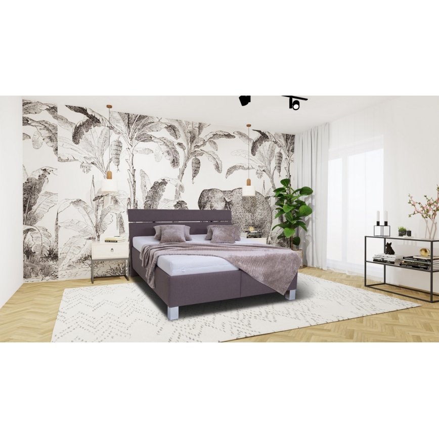 Gestoffeerd bed met matras en opslagruimte ALIS 160x200 cm bruin