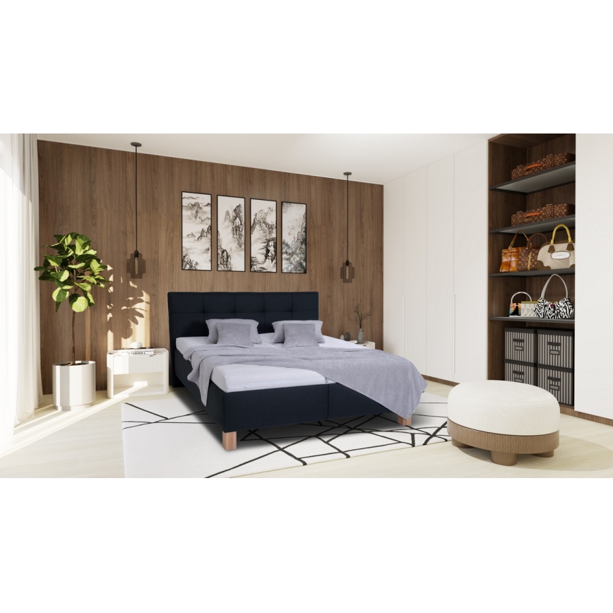 Gestoffeerd bed met matras en opslagruimte MARIA 160x200 cm antraciet
