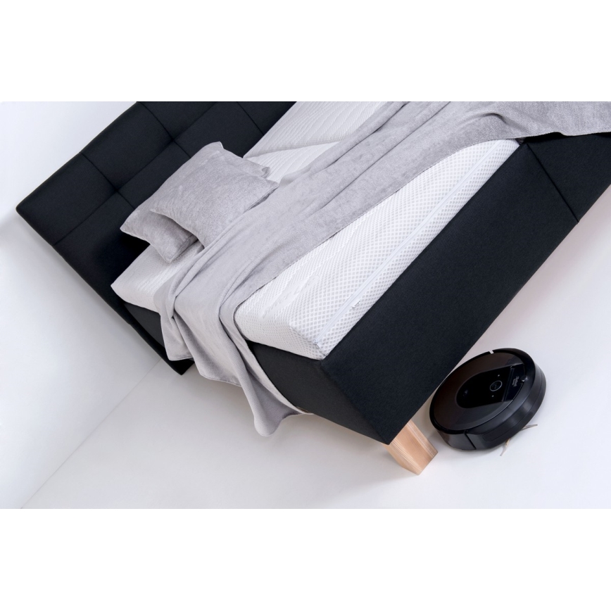 Gestoffeerd bed met matras en opslagruimte MARIA 160x200 cm antraciet