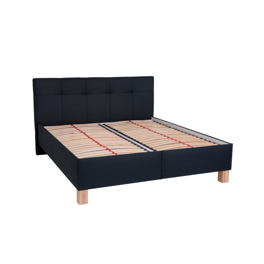 Gestoffeerd bed met matras en opslagruimte MARIA 160x200 cm antraciet