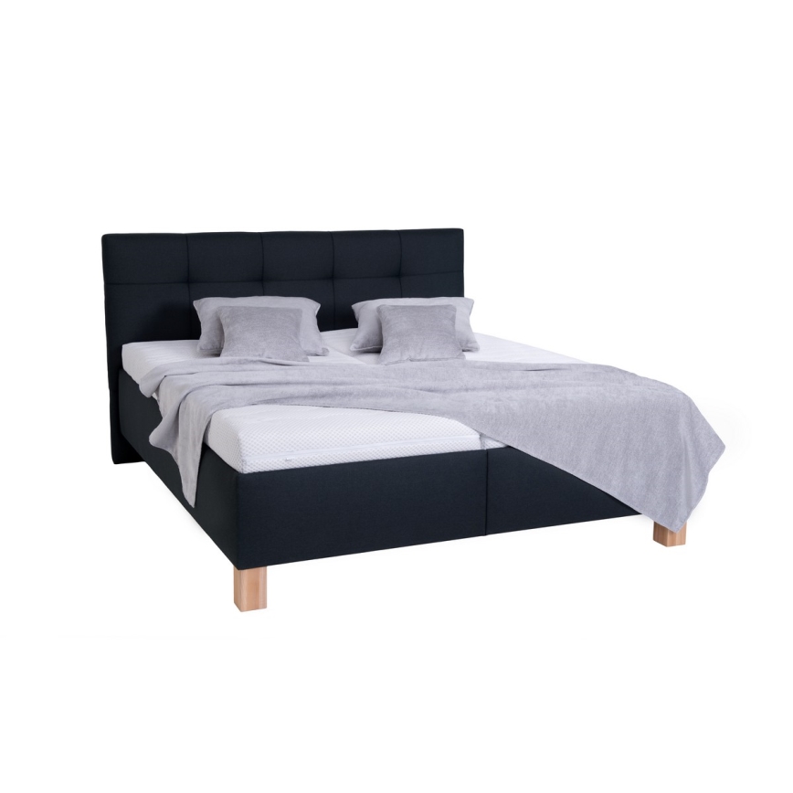 Gestoffeerd bed met matras en opslagruimte MARIA 160x200 cm antraciet