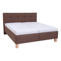 Gestoffeerd bed met matras en opslagruimte MARIA 160x200 cm bruin