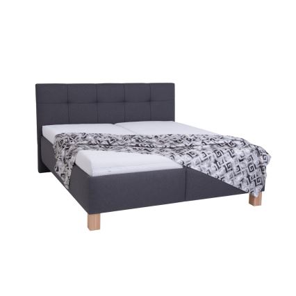 Gestoffeerd bed met matras en opslagruimte MARIA 160x200 cm grijs