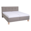 Gestoffeerd bed met matras en opslagruimte MARIA 160x200 cm taupe