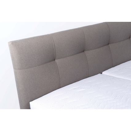 Gestoffeerd bed met matras en opslagruimte MARIA 160x200 cm taupe