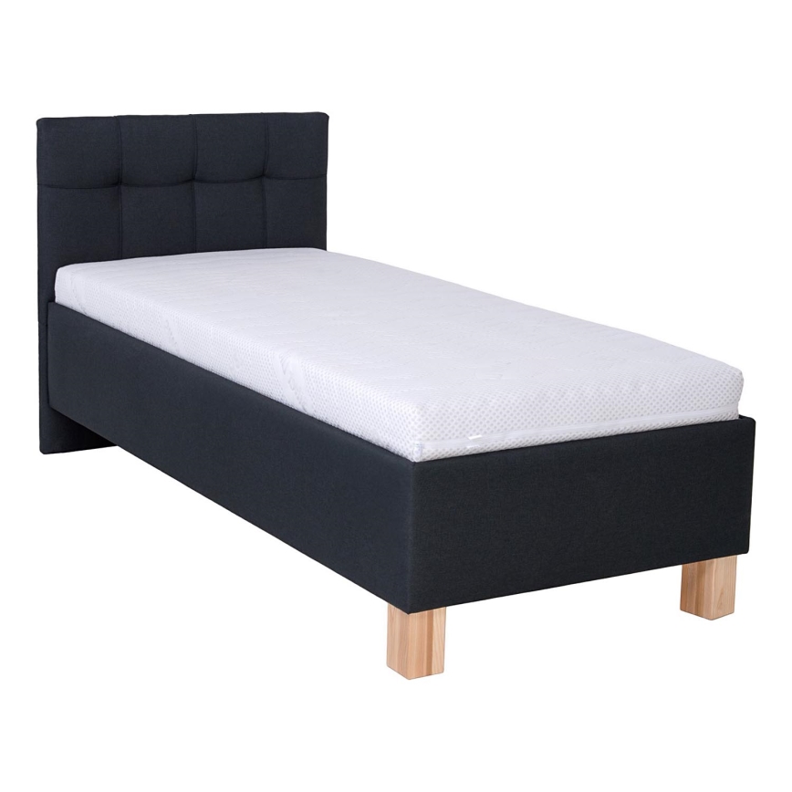 Gestoffeerd bed met matras en opslagruimte MARIA ONE 90x200 cm antraciet