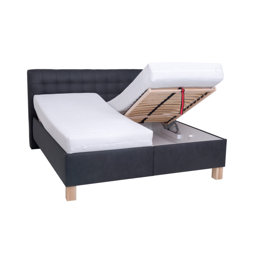Gestoffeerd bed met matras en opslagruimte VIOLET 160x200 cm antraciet