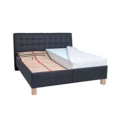 Gestoffeerd bed met matras en opslagruimte VIOLET 160x200 cm antraciet