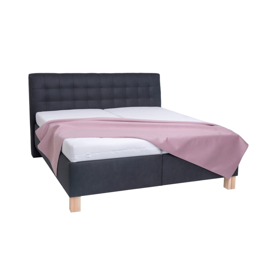 Gestoffeerd bed met matras en opslagruimte VIOLET 160x200 cm antraciet