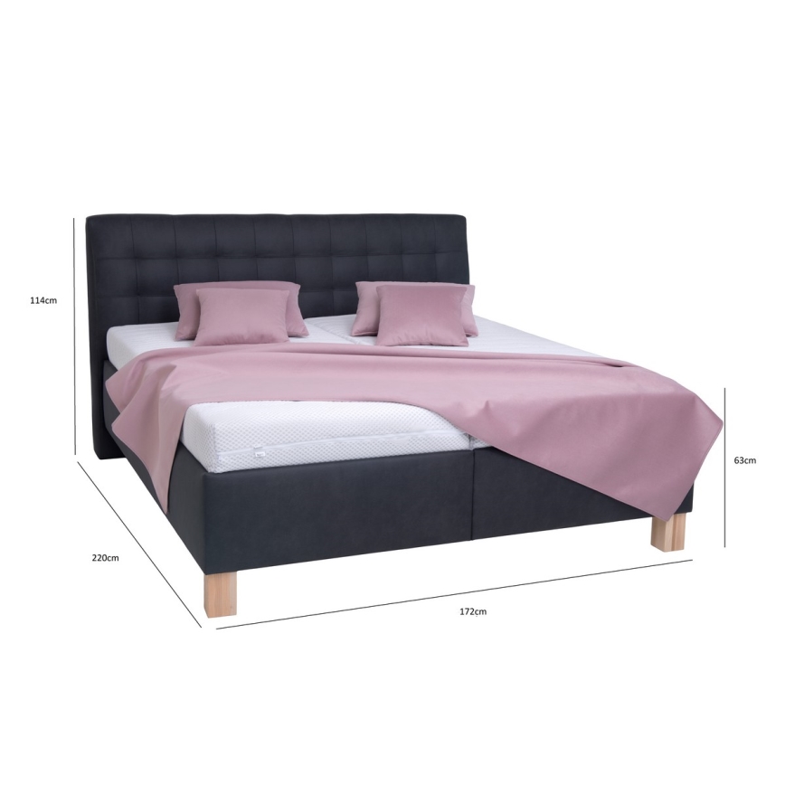 Gestoffeerd bed met matras en opslagruimte VIOLET 160x200 cm antraciet