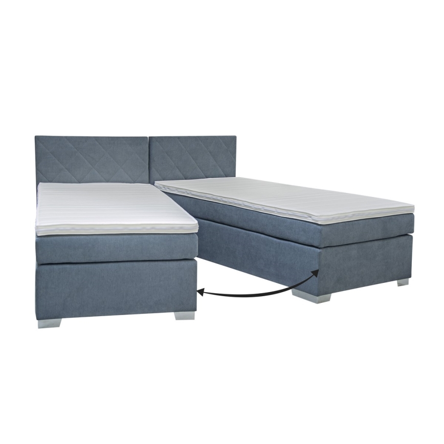 Gestoffeerd bed met matras IDA 90x200 cm blauw