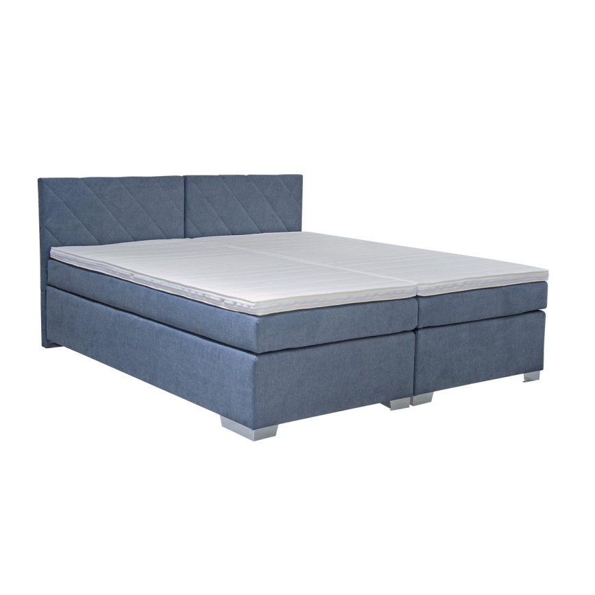 Gestoffeerd bed met matras IDA 90x200 cm blauw