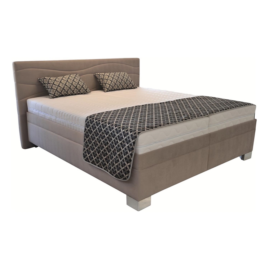Gestoffeerd bed met matras WINDSOR 180x200 cm beige