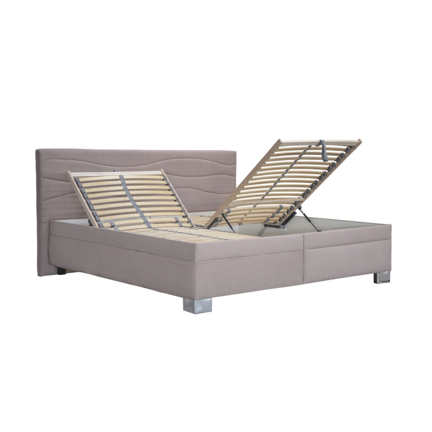 Gestoffeerd bed met matras WINDSOR 180x200 cm beige