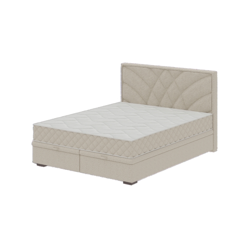 Gestoffeerd bed met matrassen en opslagruimte GINA 140x200 cm beige