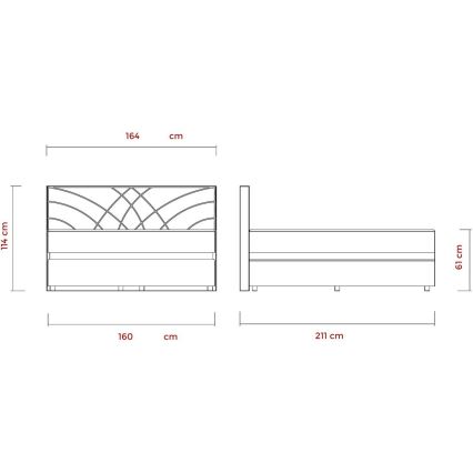 Gestoffeerd bed met matrassen en opslagruimte GINA 160x200 cm beige