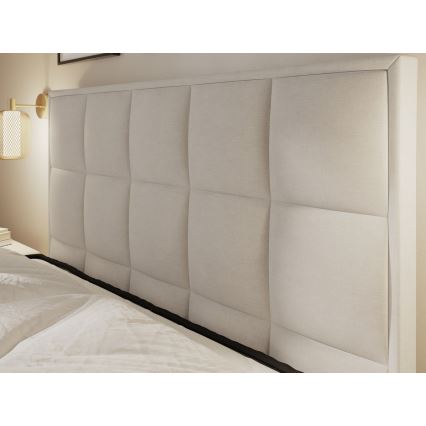 Gestoffeerd bed met matrassen en opslagruimte GRACE 140x200 cm grijs