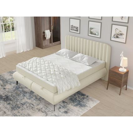 Gestoffeerd bed met matrassen en topper met een opslagruimte ALEXA 160x200 cm beige