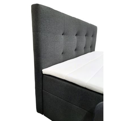 Gestoffeerd bed met matrassen en topper met een opslagruimte EMBER 160x200 cm antraciet