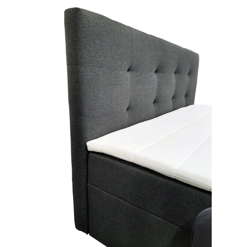 Gestoffeerd bed met matrassen en topper met een opslagruimte EMBER 160x200 cm antraciet