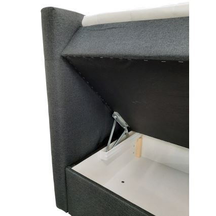 Gestoffeerd bed met matrassen en topper met een opslagruimte EMBER 160x200 cm antraciet