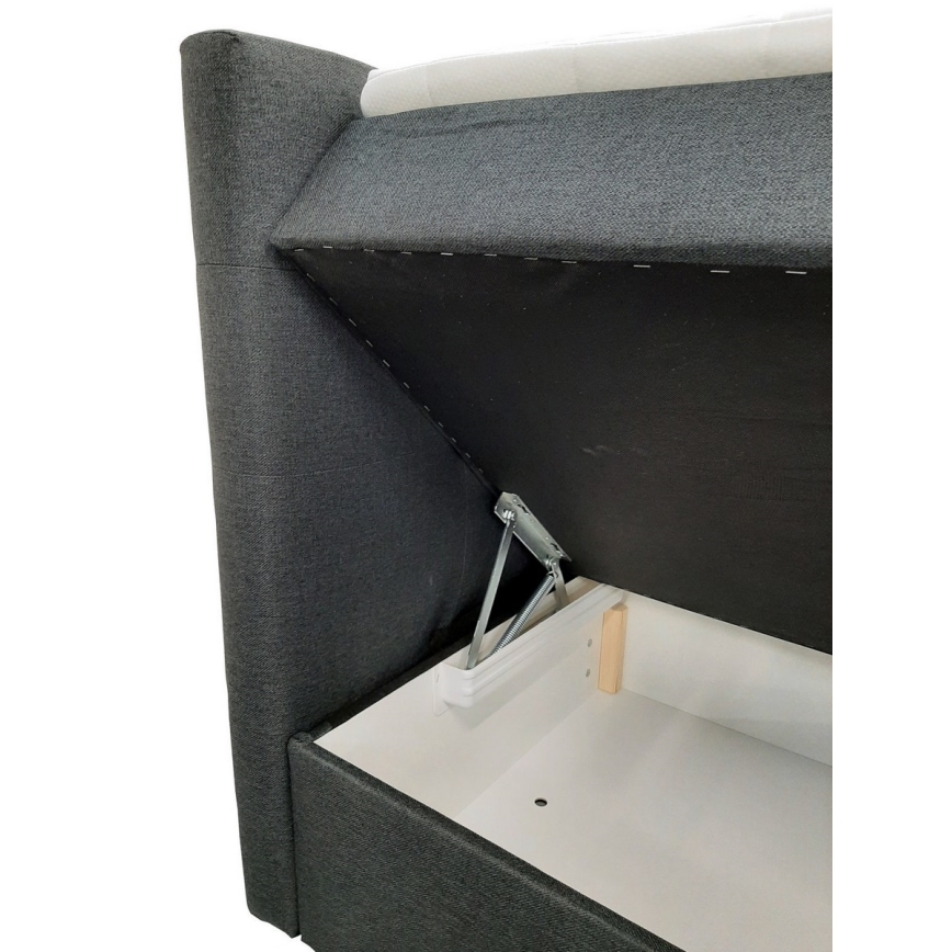 Gestoffeerd bed met matrassen en topper met een opslagruimte EMBER 160x200 cm antraciet
