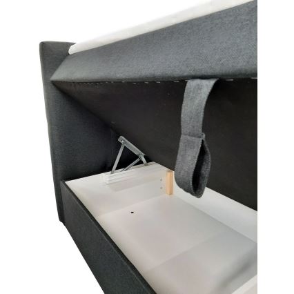 Gestoffeerd bed met matrassen en topper met een opslagruimte EMBER 180x200 cm antraciet