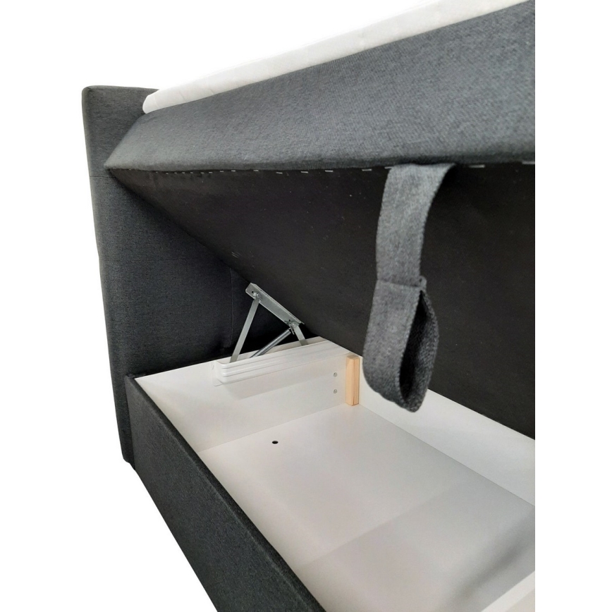 Gestoffeerd bed met matrassen en topper met een opslagruimte EMBER 180x200 cm antraciet