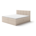 Gestoffeerd bed met matrassen en topper met opbergruimte EMBER 180x200 cm beige