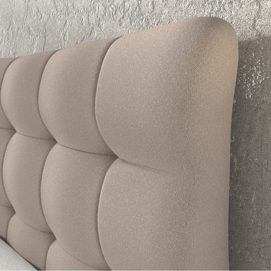 Gestoffeerd bed met matrassen en topper SOFIA 180x200 cm beige