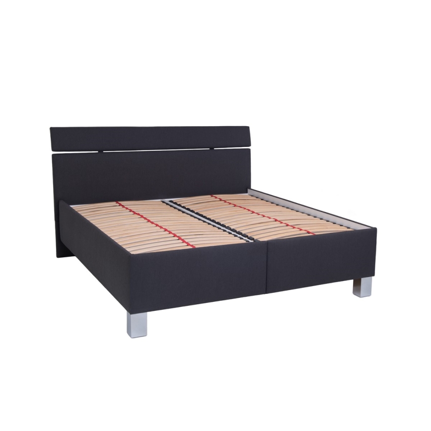 Gestoffeerd bed met opbergruimte ALIS 160x200 cm, zonder matras, antraciet