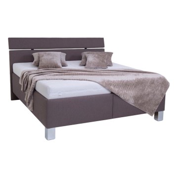 Gestoffeerd bed met opbergruimte ALIS 160x200 cm, zonder matras, bruin