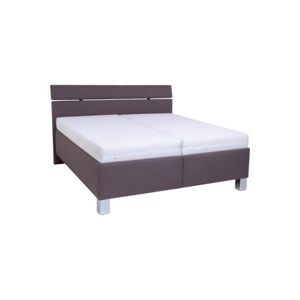 Gestoffeerd bed met opbergruimte ALIS 160x200 cm, zonder matras, bruin