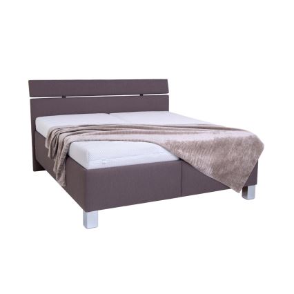 Gestoffeerd bed met opbergruimte ALIS 160x200 cm, zonder matras, bruin