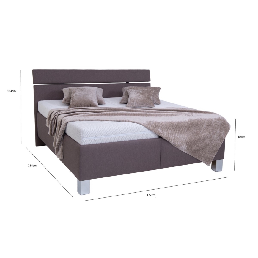 Gestoffeerd bed met opbergruimte ALIS 160x200 cm, zonder matras, bruin