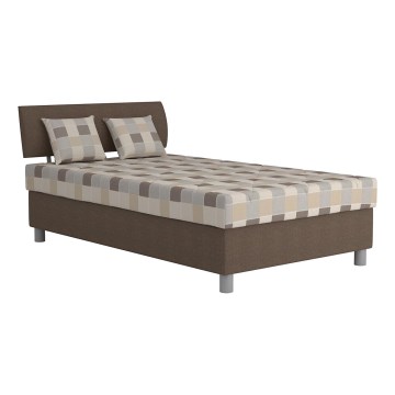 Gestoffeerd bed met opbergruimte en matras GEORGE 120x200 cm bruin