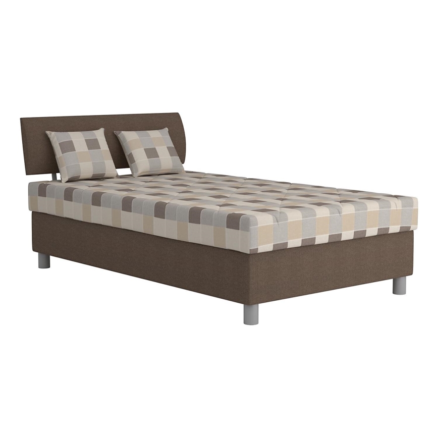 Gestoffeerd bed met opbergruimte en matras GEORGE 120x200 cm bruin