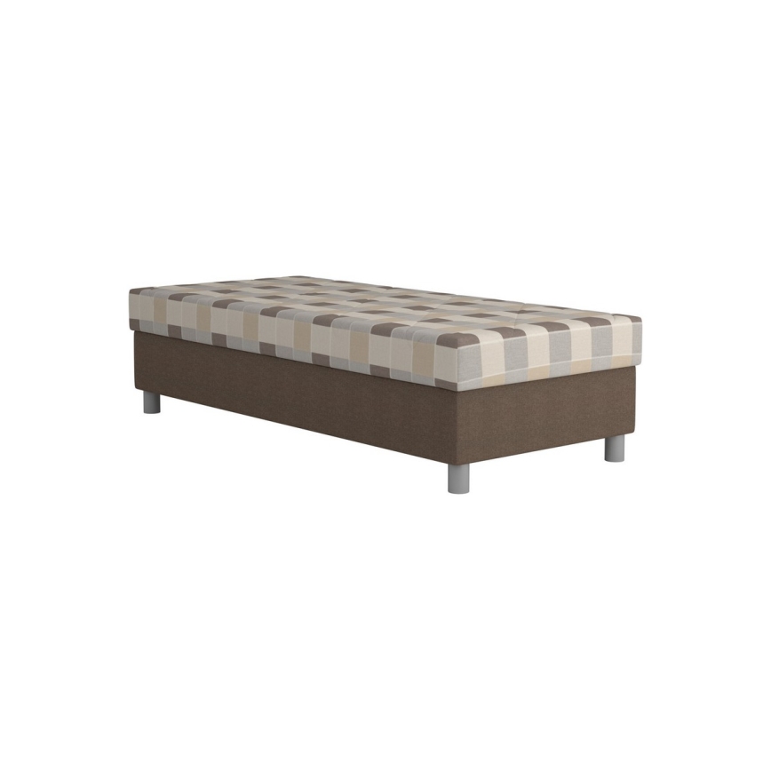 Gestoffeerd bed met opbergruimte en matras GEORGE 90x200 cm bruin