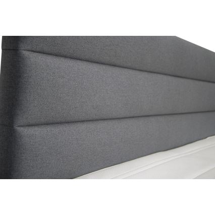 Gestoffeerd bed NEW BOLERO 160x200 cm met opbergruimte, inclusief matrassen en topper, grijs
