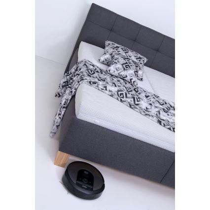 Gestoffeerd bed met opbergruimte MARIA 160x200 cm, zonder matras, grijs