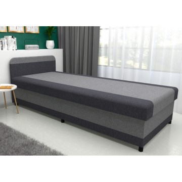 Gestoffeerd bed met opbergruimte TALI 80x202 grijs/antraciet