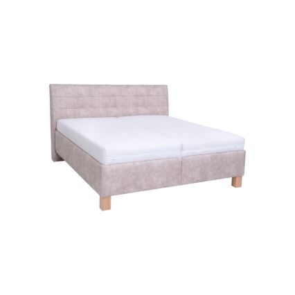 Gestoffeerd bed met opbergruimte zonder matras VIOLET 160x200 cm beige