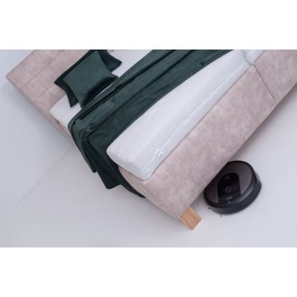 Gestoffeerd bed met opbergruimte zonder matras VIOLET 180x200 cm beige