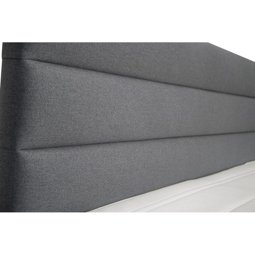 Gestoffeerd bed met opbergruimte en matrassen inclusief topper NEW BOLERO 160x200 cm grijs