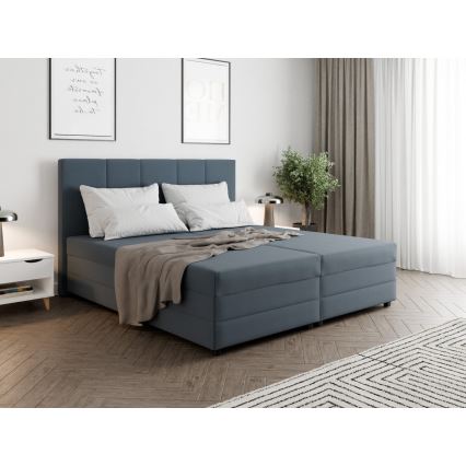 Gestoffeerd bed met springmatras en opslagruimte ISABEL 160x200 grijs
